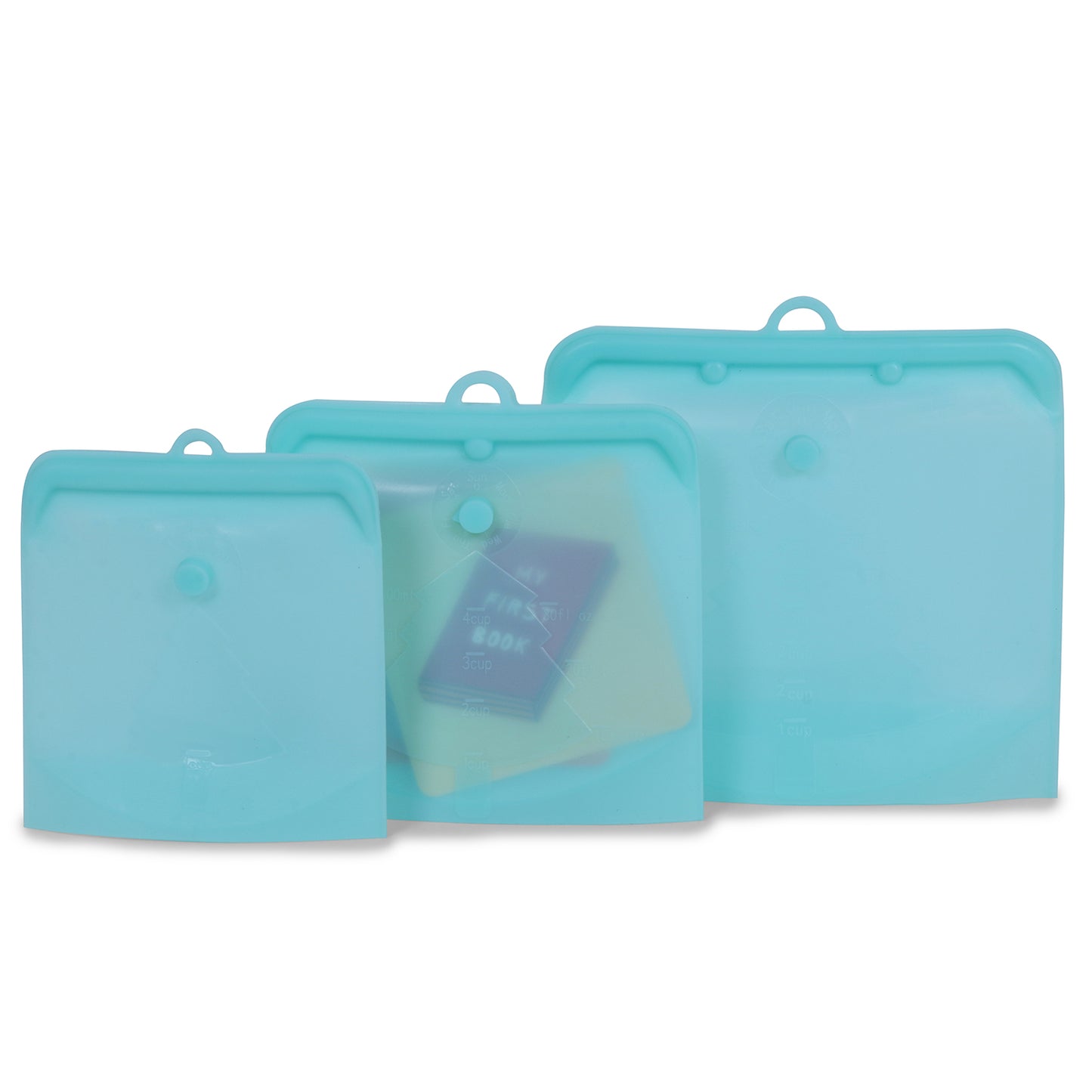 3 Reusable Silicone Bags Small + Medium + Large