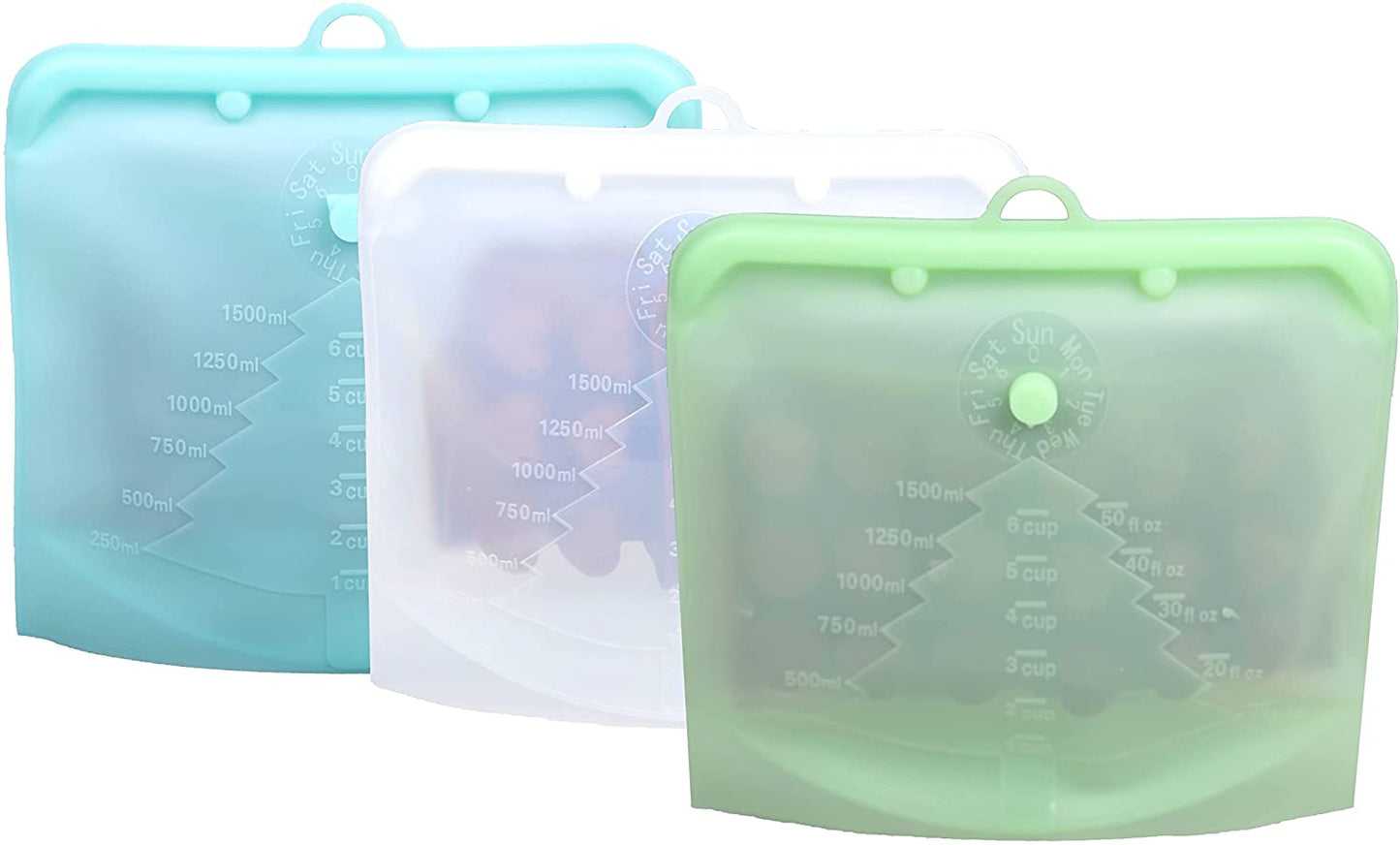 3 Reusable Silicone Large Bags