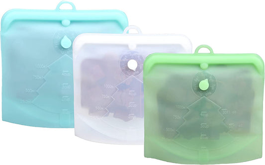 3 Reusable Silicone Medium Bags